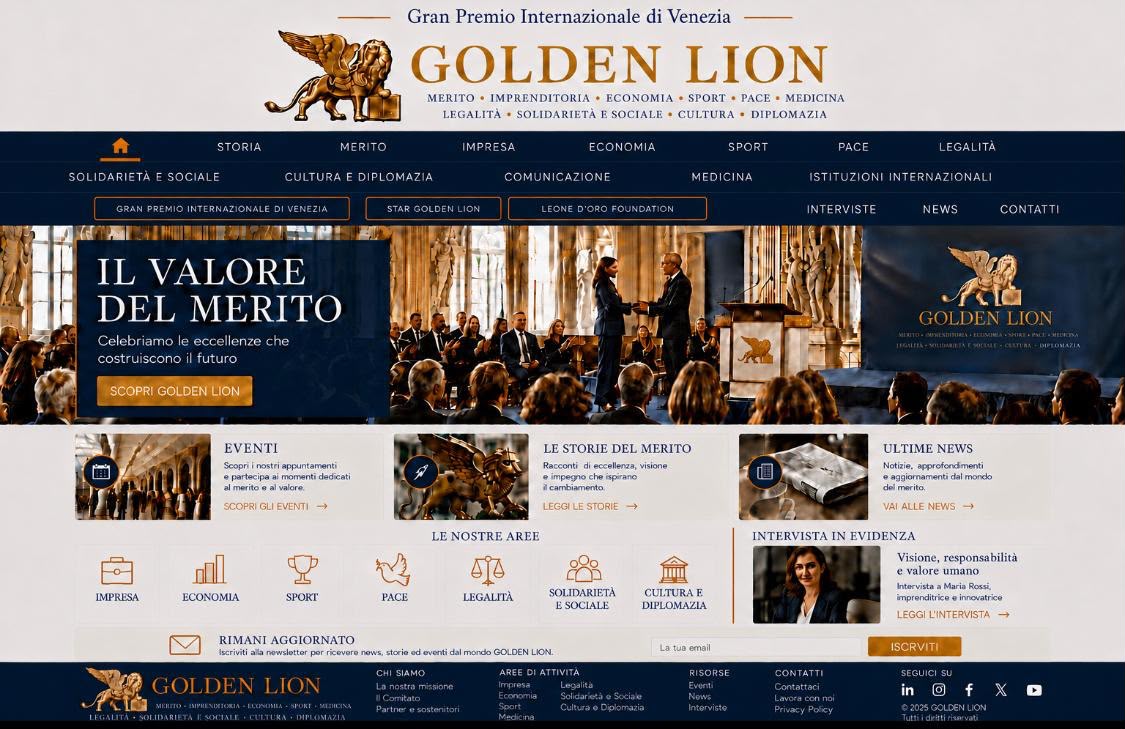 Reference illustrativa del portale Golden Lion
